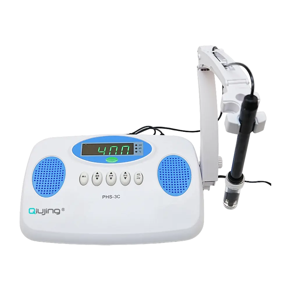 Qiujing IP54 Dustproof Gan Sreang Tarchur Bluetooth 4 Caighdeán a Chomhlíonann Splashproof Bentchtop PH Méadar PHS-3C Qiujing IP54 Dustproof Gan Sreang Tarchur Bluetooth 4 Caighdeán a Chomhlíonann Splashproof Bentchtop PH Méadar PHS-3C